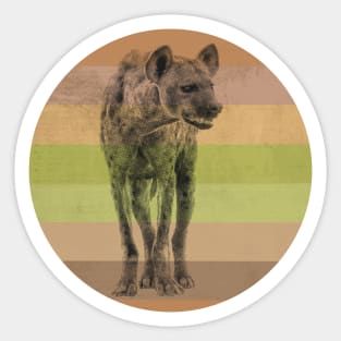 Hyena on Retro-style Sunset in Colors of Africa Sticker